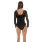 Sexy bodyshirt with transparent mesh black