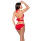 Sexy halterneck monokini with rhinestones bikini beachwear red