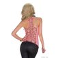 Sexy rib-knitted strappy top with lace at the back neon-coral