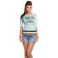 Trendy half-length sleeved shirt with print "Wild and CHIC" mint green