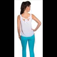 Sexy loose-fit chiffon top with print "Smile, ITs Weekend" white