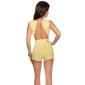 Sexy sleeveless skort overall playsuit backless yellow