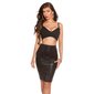 Sexy pencil skirt with 2-way zip and snake pattern black