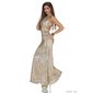 Exclusive glamour gala evening dress gown with sequins gold