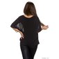 Trendy short-sleeved chiffon shirt with gold-coloured chain black