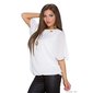 Trendy short-sleeved chiffon shirt with gold-coloured chain white