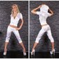 Sexy Redial satin jogging suit leisure suit with embroideries white UK 14 (L)