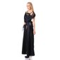 Glamorous gala evening dress gown with stole black
