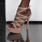 Glamour Plateau-Sandaletten High Heels aus Samt Khaki