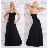 Floor-length glamour bandeau evening gown dress with...