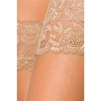 Sexy hold-up nylon stockings with lace edge nude
