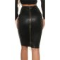Sexy pencil skirt with 2-way zip and leopard pattern black UK 12 (M)