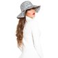 Trendy floppy hat in leopard look with ribbon leo-white