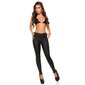 Sexy Skinny High Waist Leder-Look Röhrenhose Schwarz