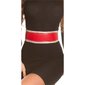 Glamour imitation leather waist belt to tie with rhinestones red