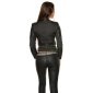 Light quilted premium jacket in biker style with zipper black