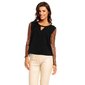 Elegant long-sleeved blouse shirt with meshed sleeves black