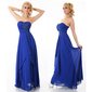 Noble floor-length strapless gown evening dress chiffon royal blue