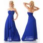 Edles bodenlanges Bandeau Abendkleid aus Chiffon Royal Blau 36 (S)