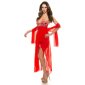 Luxury cocktail evening dress made of satin with chiffon veil red UK 12 (M)