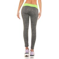 Sexy trackies sweatpants fitness yoga leggings grey-neon green