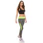Sexy trackies sweatpants fitness yoga leggings grey-neon green