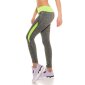 Sexy Jogging Sporthose Fitness Yoga Leggings Grau/Neon Grün