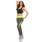 Sexy trackies sweatpants fitness yoga leggings grey/neon-yellow