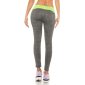Sexy trackies sweatpants fitness yoga leggings grey/neon-green UK 14/16 (L/XL)