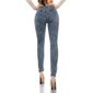 Sexy high-waisted drainpipe jeans acid washed dark blue