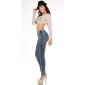 Sexy high-waisted drainpipe jeans acid washed dark blue UK 8 (XS)