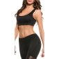 Sexy Crop Sport Top bauchfrei Sportswear Schwarz