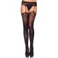 Sexy Leg Avenue nylon net stockings with garter belt black