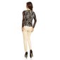 Noble lace shirt blouse with long sleeves black-cream