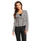 Waisted blazer jacket with houndstooth pattern black-white