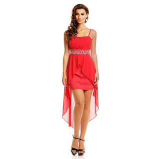 Noble evening dress with chiffon veil incl. stole red