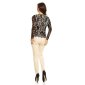 Noble lace shirt blouse with long sleeves black-cream UK 10 (S)
