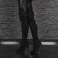 Sexy Overknee-Stiefel aus Samt mit Schnürung Schwarz