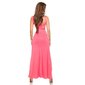 Long goddes look maxi evening dress with cut-outs coral