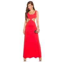Langes Goddess-Look Maxi-Abendkleid mit Cut-Outs Rot