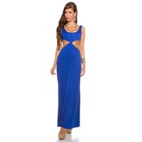 Long goddes look maxi evening dress with cut-outs royal blue