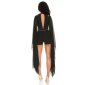 Sexy short overall playsuit with long chiffon sleeves black
