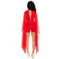 Sexy short overall playsuit with long chiffon sleeves red