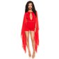 Sexy short overall playsuit with long chiffon sleeves red