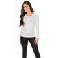 Noble fine-knitted ladies sweater with fine lace white