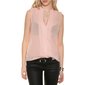 Elegant sleeveless chiffon blouse with glitter apricot