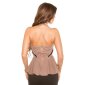 Elegantes Party Neckholder-Top mit Schößchen Cappuccino