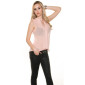 Elegant sleeveless chiffon blouse with glitter apricot UK 14 (L)