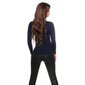 Eleganter Feinstrick-Pullover mit Strass "LOVE" Marine