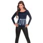 Eleganter Feinstrick-Pullover mit Strass "LOVE" Marine
